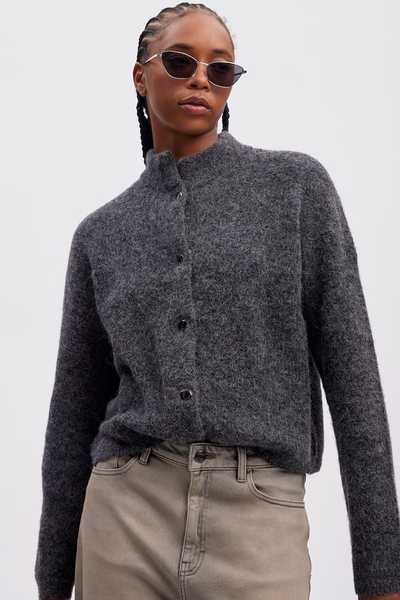 AlphaGZ short cardigan Charcoal
